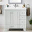 Meuble-lavabo bleu gris 30 po avec lavabo en céramique - Tiroirs à fermeture en douceur, structure en bois massif, rangement multi-organisateur, 76 x 47 x 85 cm-1838234434