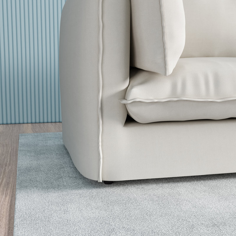 Caroletta 80'' Upholstered Down Slipcovered Sofa For Living Room, Couches with Solid Wood Frame, White 100% Cotton