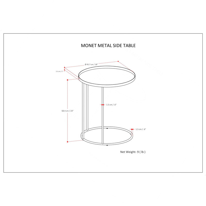 Table d'appoint en métal - noir