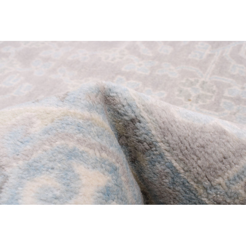 Tapis oriental gris en laine noué à la main 5 pi 5 po x 8 pi 5 po Oriental