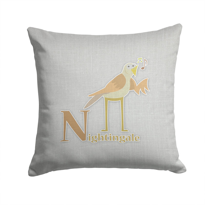 Coussin décoratif intérieur/extérieur alphabet b for bear, 14 po x 14 po, N