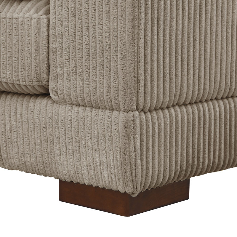 Canapé modulaire de coin de 137 po de large Rippy, Orienté à droite, Velours côtelé chameau