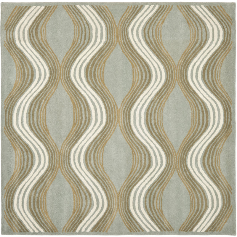 Secaucus Hand Tufted Wool Abstract Rug, Square 7'