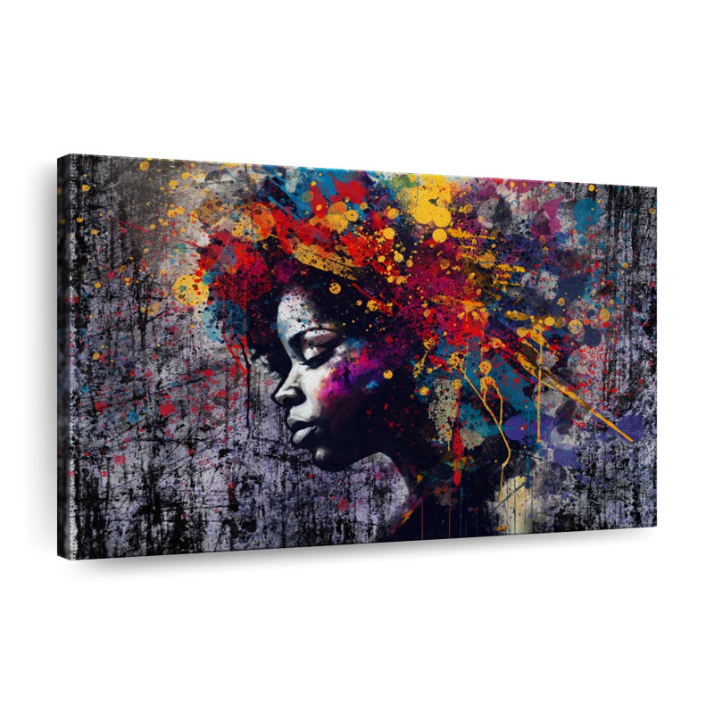 " Afro Abstract Canvas Print " Print, 26" H x 39" W x 1.25" D