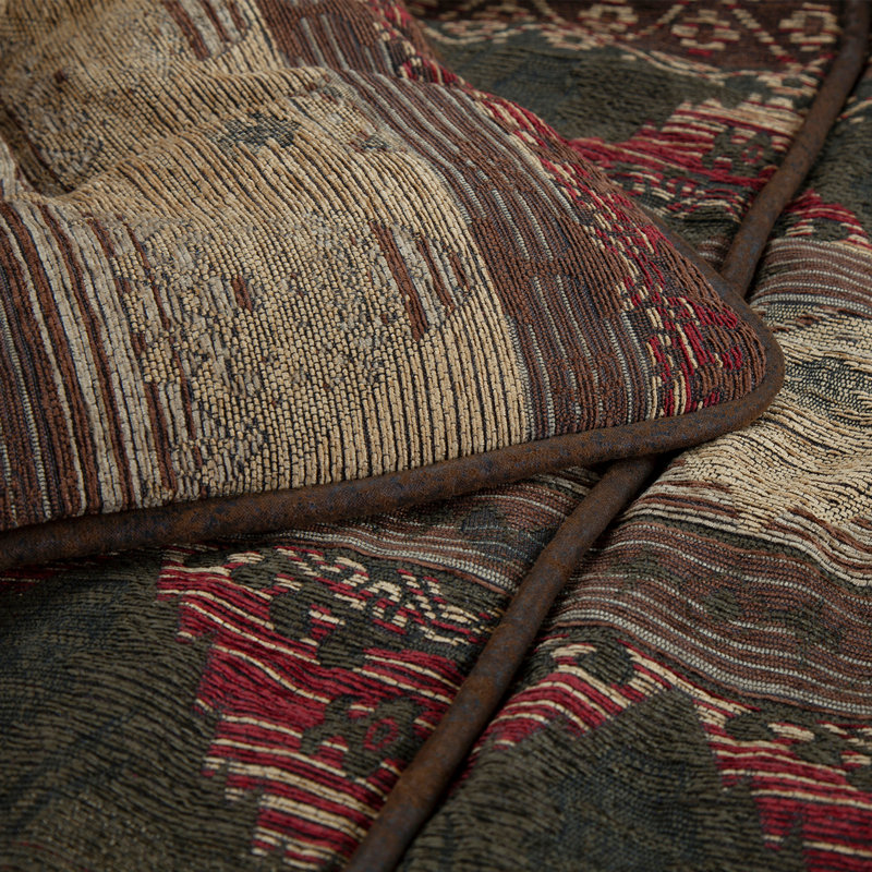 Sierra Brown/Red/Tan Aztec Print Western Rustic Comforter Set, King Comforter + 6 Additional Pieces