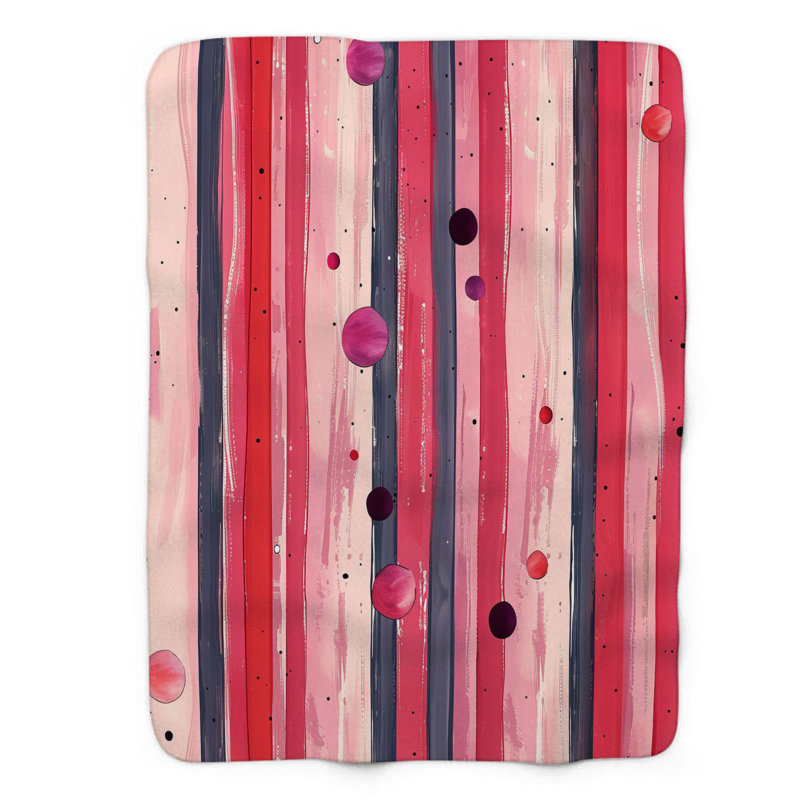Polka and Stripe - couverture de qualité supérieure 1 pièce, Lit simple