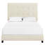 Grand lit transitionnel avec revêtement et pieds en bois massif revêtus de mousse beige