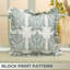 Housse de coussin à fermeture à glissière cachée à la main Fab Divine, tissu de coton, bleu et gris, 14 x 36-106744377