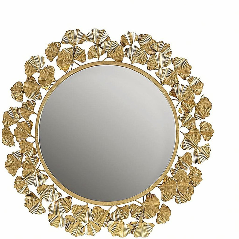Miroir mural rond doré 30,5 po