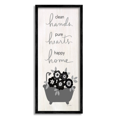 " Clean Hands Pure Hearts Floral Bathroom " by Anna LaPoint