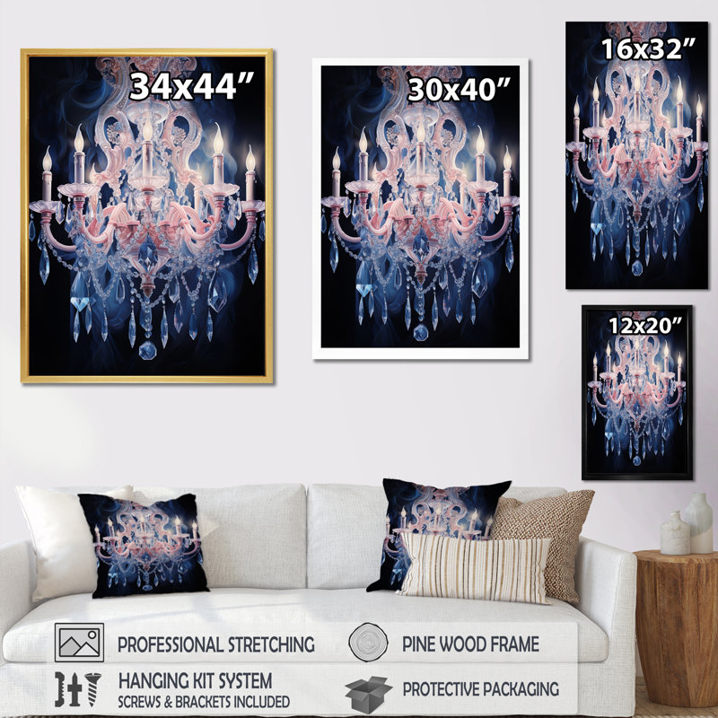 Lustre Sublime Grace II - impressions d'art mural glam, Cadre photo noir, H 32 po x l 16 po x P 1 po