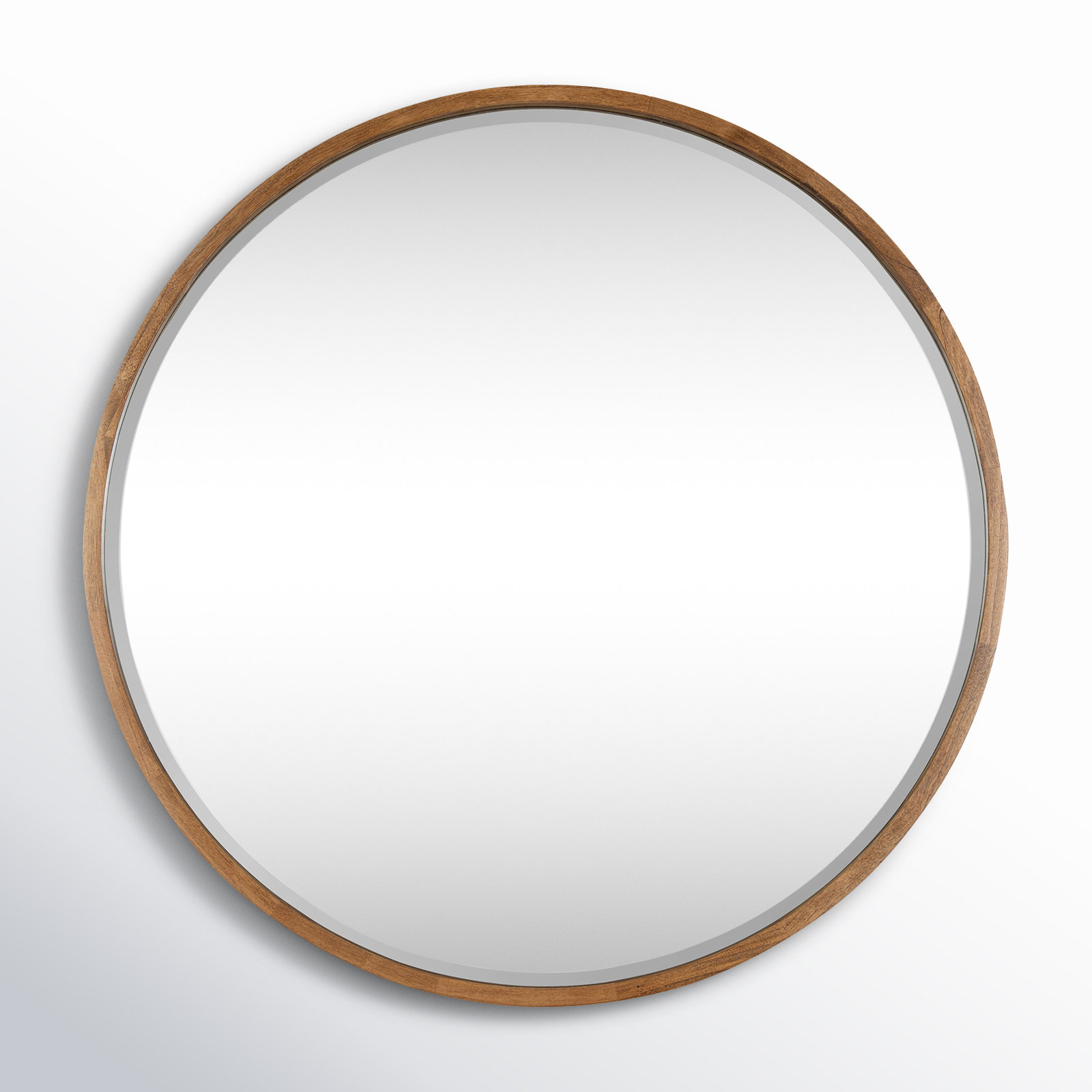 Glover Solid Wood Mirror, 34" x 34", Rustic Brown