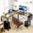 L Shaped Desk Gaming Computer 50 Inch Reversible Corner Table PC for Writing Study Student with Wood Tabletop Metal Frame CPU Stand Side Bag for Home Office Small Place,-1938016624