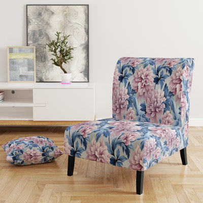 Fauteuil de chambre rembourré bohémien et éclectique mauve et rose Royal