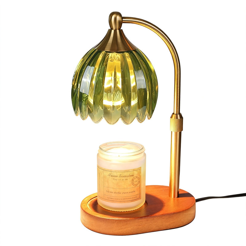 Candle Warmer Lamp With Timer, Adjustable Height & Dimmer(Green Tulip), Green