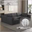 Canapé-lit modulaire Boneless avec méridienne et repose-pieds, ensemble convertible en forme de U, éponge compressée (Combo 3A + 2B)-250879707