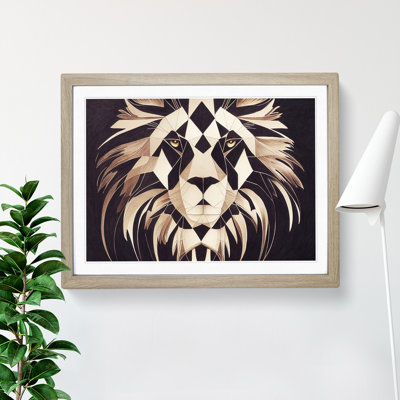 XH1022-8700X Supreme Abstract Lion 1 Piece Single Picture Frame Wall Art