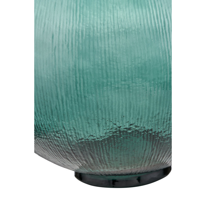 Round Recycled Glass Vase, Sea Green