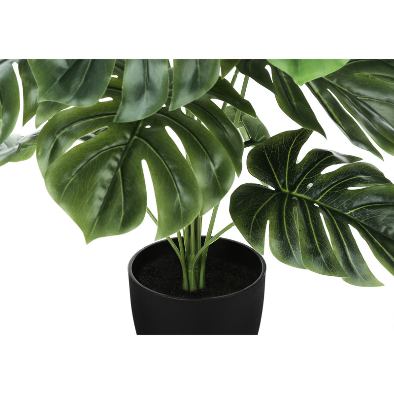 Plante artificielle 24 "avec feuilles en pot noir pour la décoration intérieure