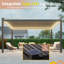 Pergola solaire à persiennes à DEL, pergola d'extérieur avec lumières à DEL et pergola en métal à toit rigide avec toit réglable-122500657