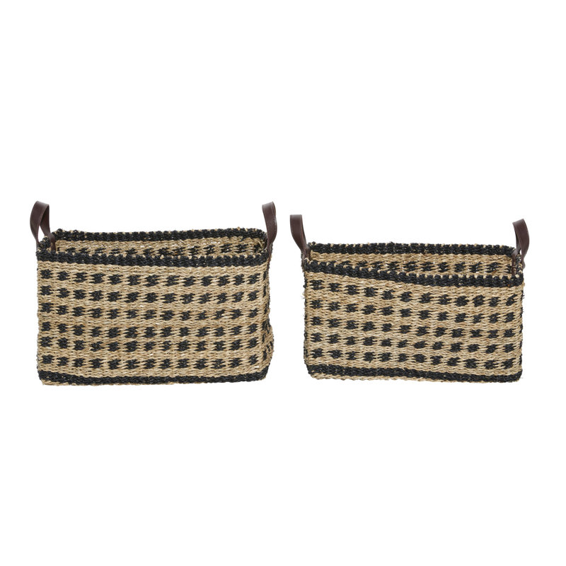 Ensemble de 2 paniers en bois massif