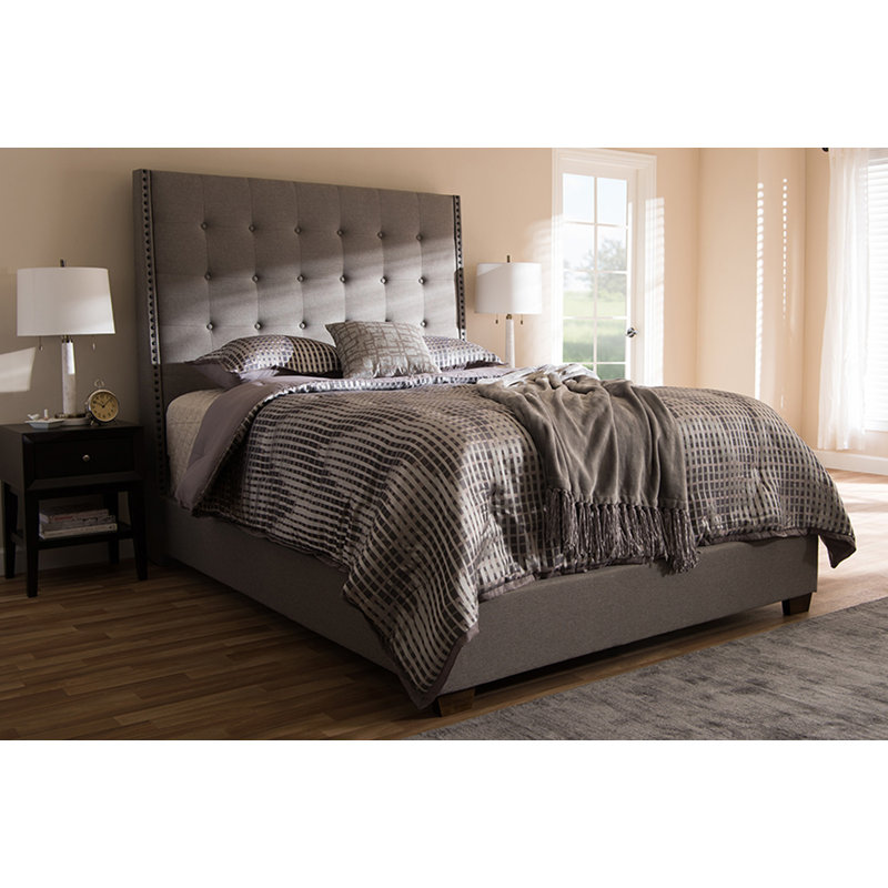 Lit tapissier standard Addington, Grand, Gris clair