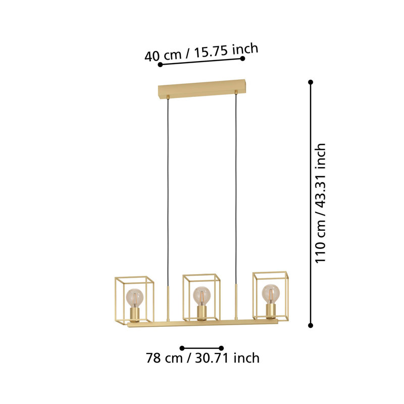 Bason 3 - Light Kitchen Island Pendant