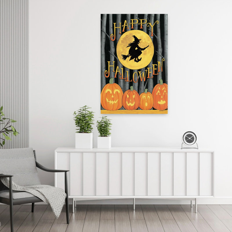 Joyeux Halloween, paysage abstrait contemporain, art naturel, H 36 po x l 24 po