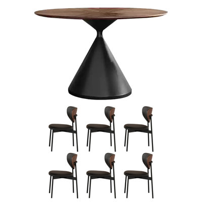 Table ronde en bois massif French French