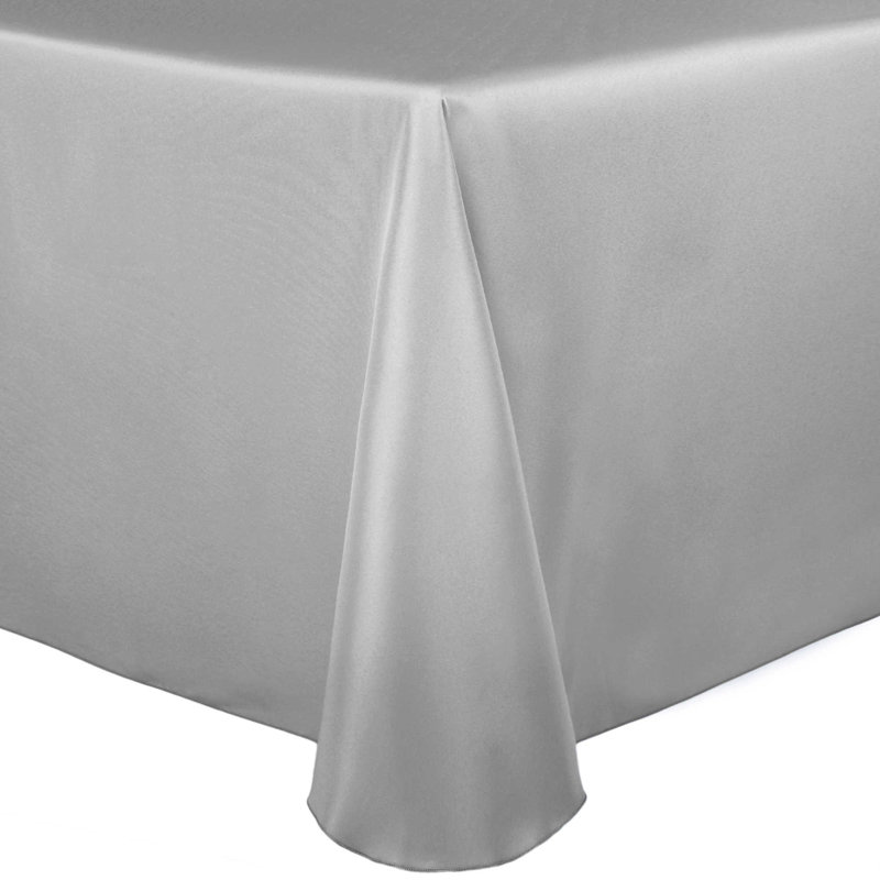 Ultimate Textile Oval Tablecloth, 104" x 70", Silver, 1
