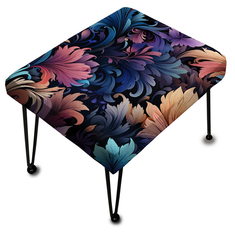 Mélange damassé tribal mauve - Repose-pieds rectangulaire damassé