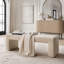 Banc repose-pieds en velours avec couvercle relevable et coutures cousues-594329421