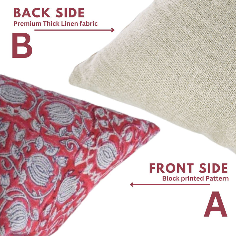 Linen Pillow Cover, 20" x 14", Red