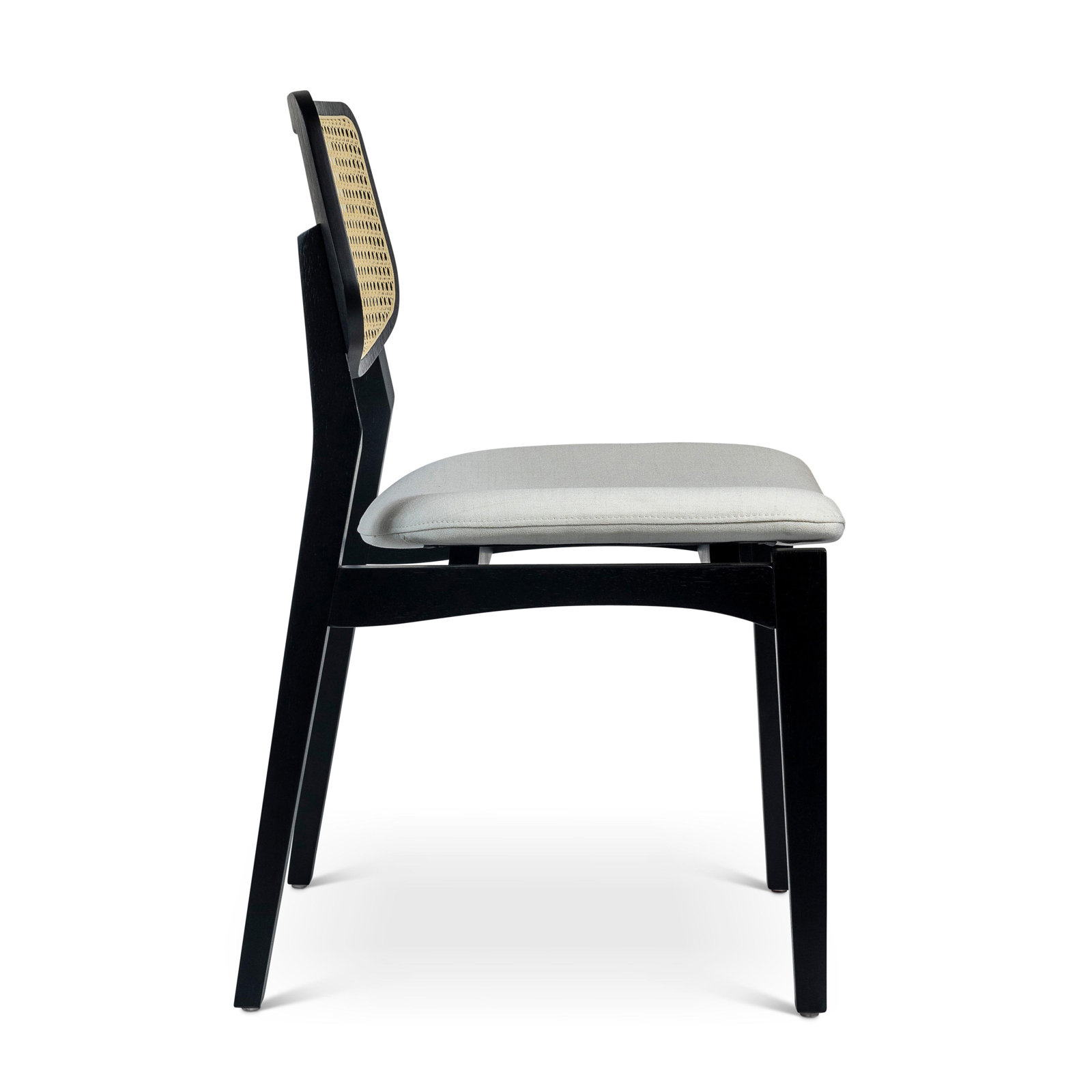 Adalay Cane Dining Chair, Alabaster/Ebano Frame