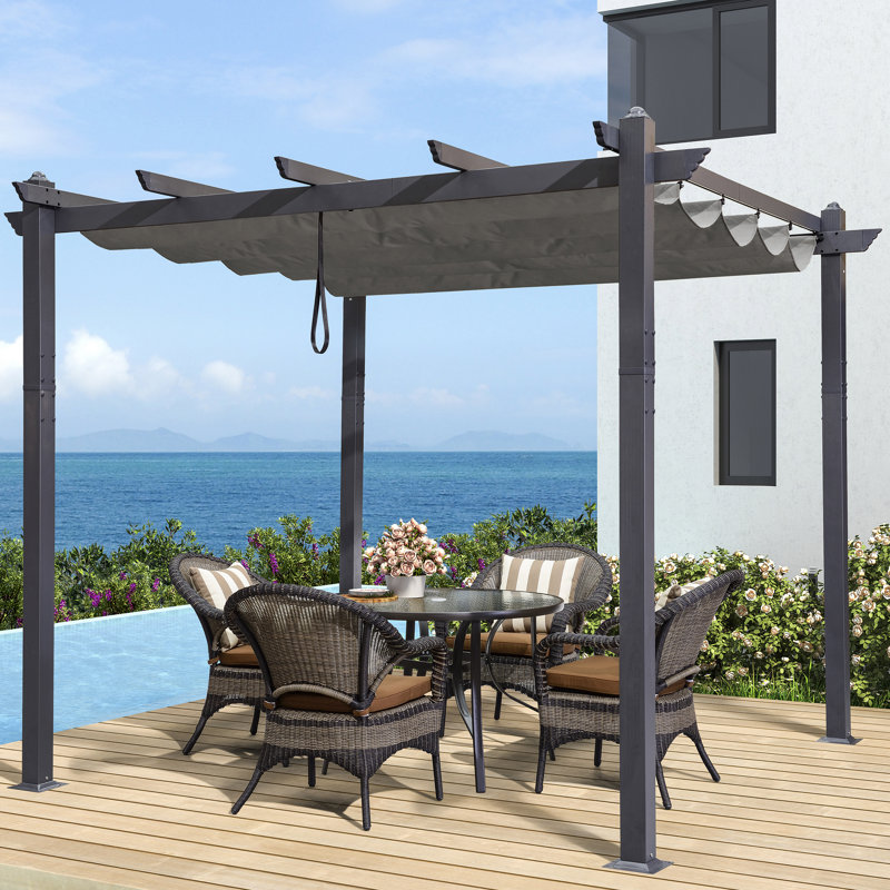 3m x 3m Aluminium Pergola, Grey