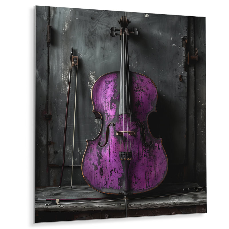 Mauve, noir, violoncelle, instrument de musique, Métal métal, 32" H x 16" W