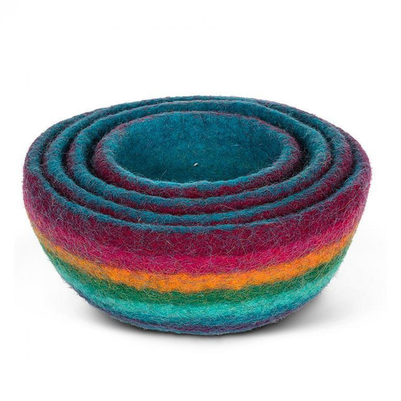 Ensemble de 4 bols gigognes en feutre multicolore