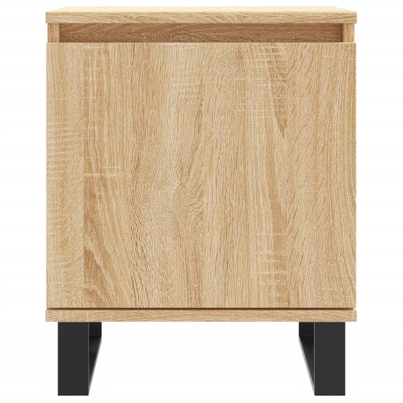 Marieo 40cm W Iron Bedside Table, Sonoma Oak