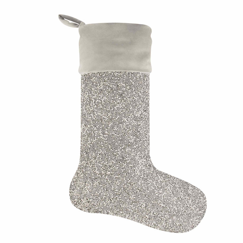  Bas lumineux Sparkles Home | Matériau en velours | Strass en résine | Doublure en feutre | 5 couleurs, Argent