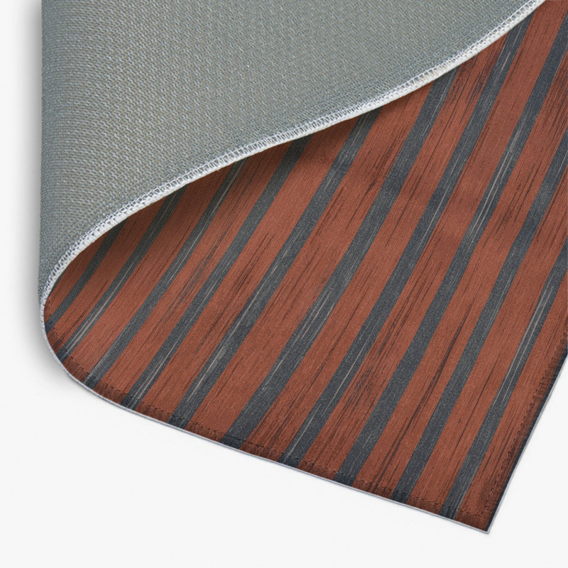 Tapis intérieur / extérieur brun HorizontalStripes, Rectangulaire 2 pi x 3 pi