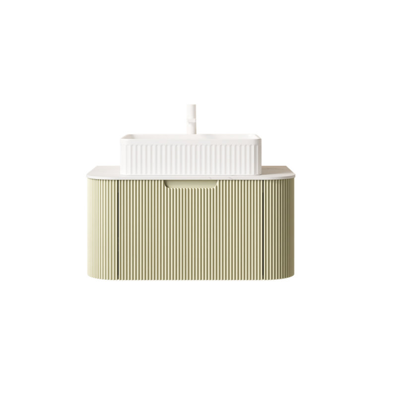 Meuble-lavabo à fixation murale 30 po, Vert, Blanc