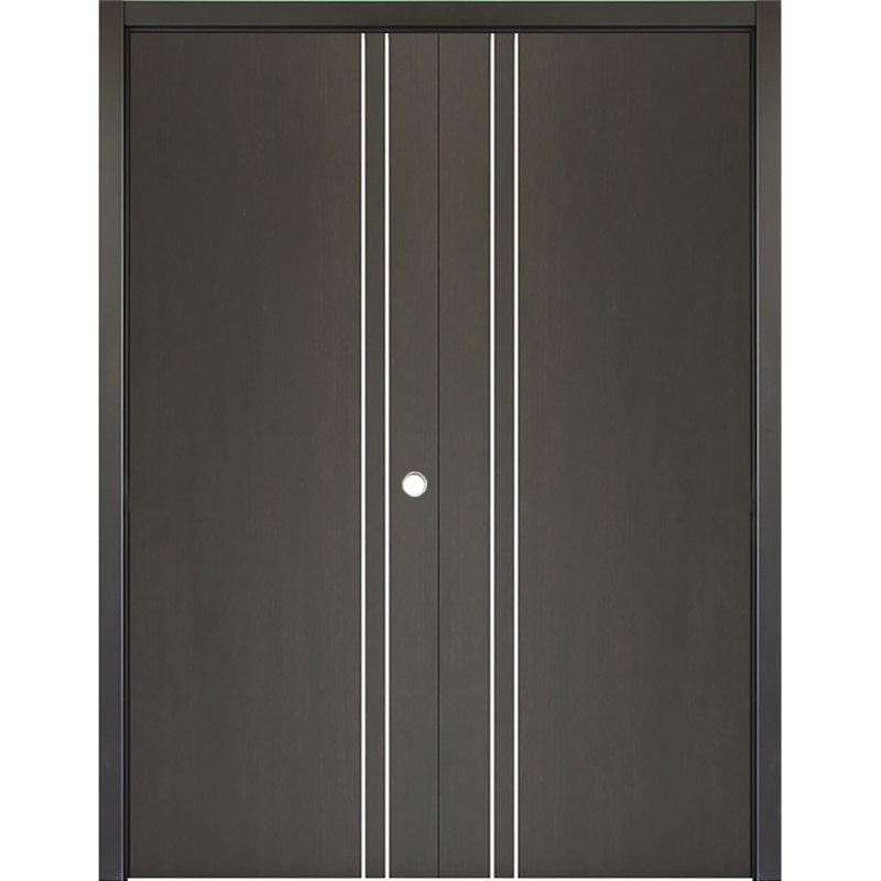 Double porte intérieure stratifiée HG-002V, 48 po x 80 po, Chêne du Japon, S'ouvre à gauche vers l'intérieur