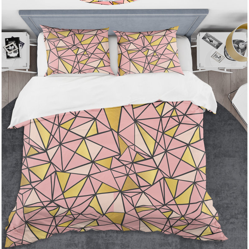 Ensemble de housse de couette triangulaire ii mid-century, Housse simple + 1 taie décorative