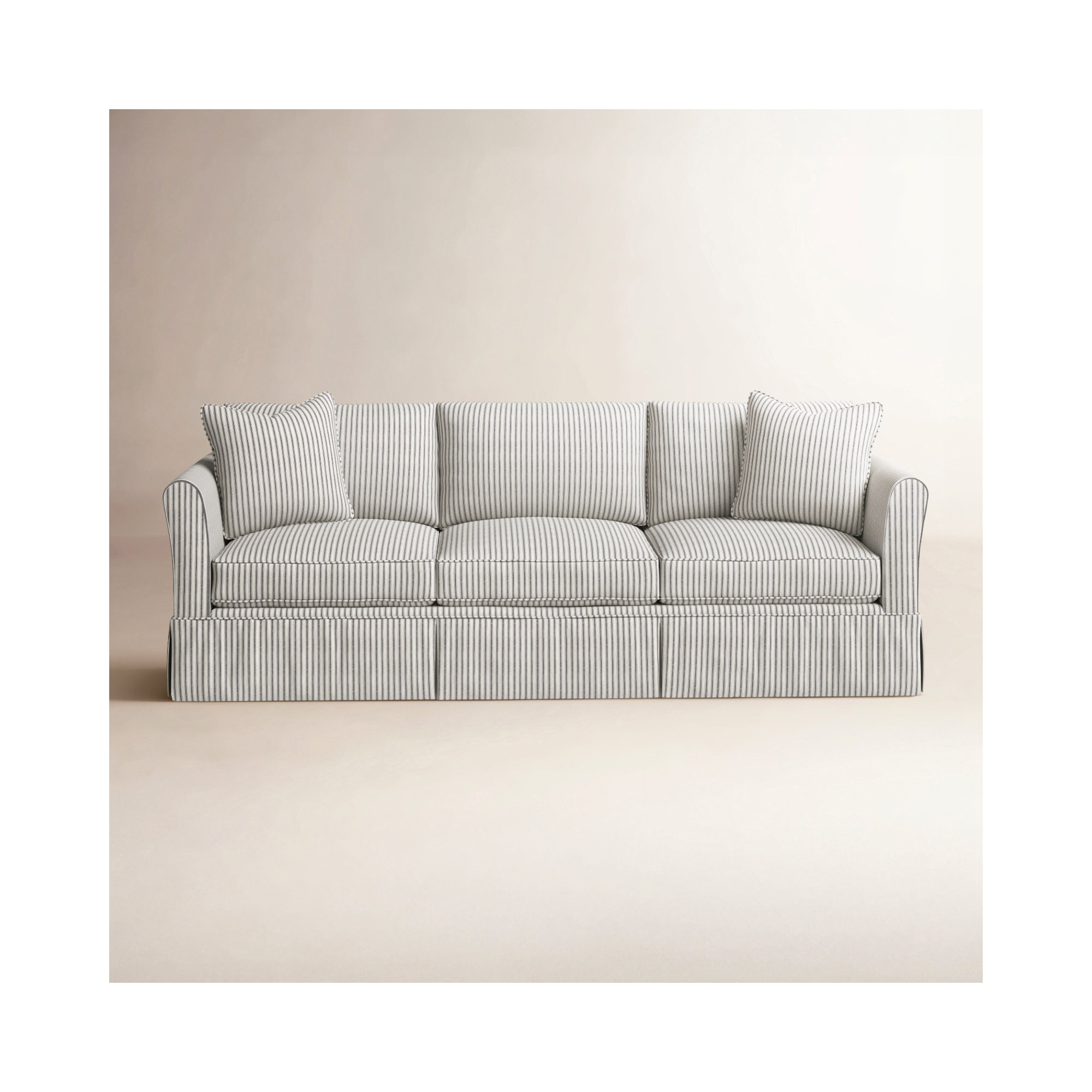 Shelby 82'' Upholstered Sofa, Cruise Gray Striped