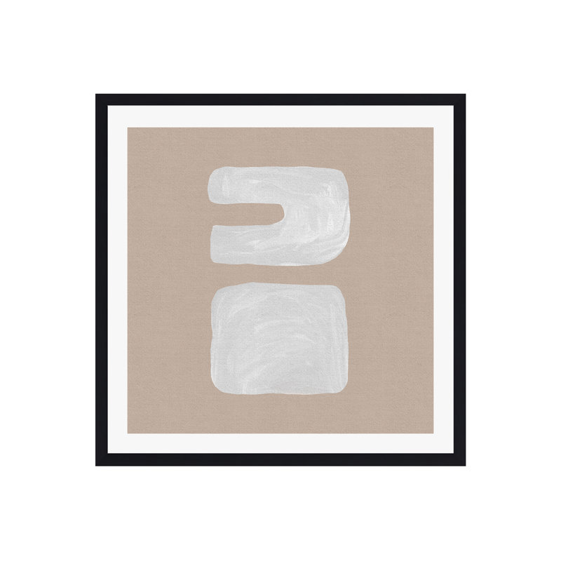 Mid-Century brun III, H 12 po x l 12 po x P 0,75 po, Cadre simple noir, Oui