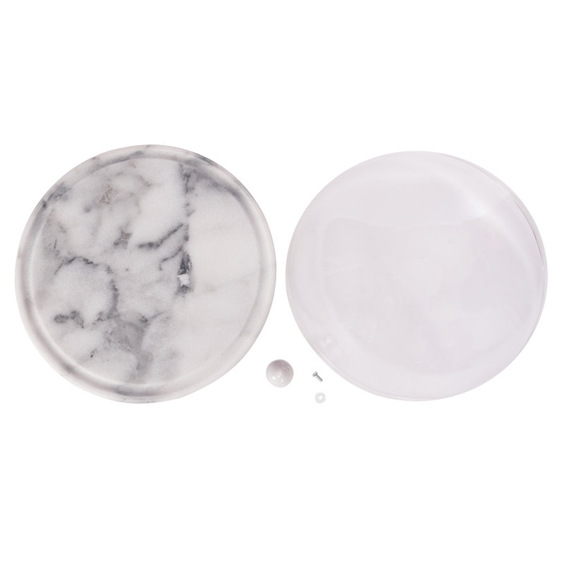 White Marble Plate with Acrylic Dome for Appetizers