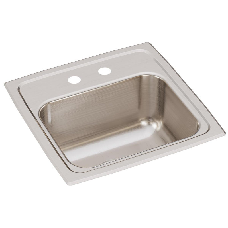 Évier de cuisine encastré Lustertone L 15 po x l 15 po, 2 trous