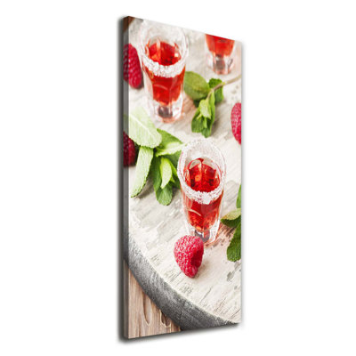 Raspberries And Drinks - Wrapped Canvas Print