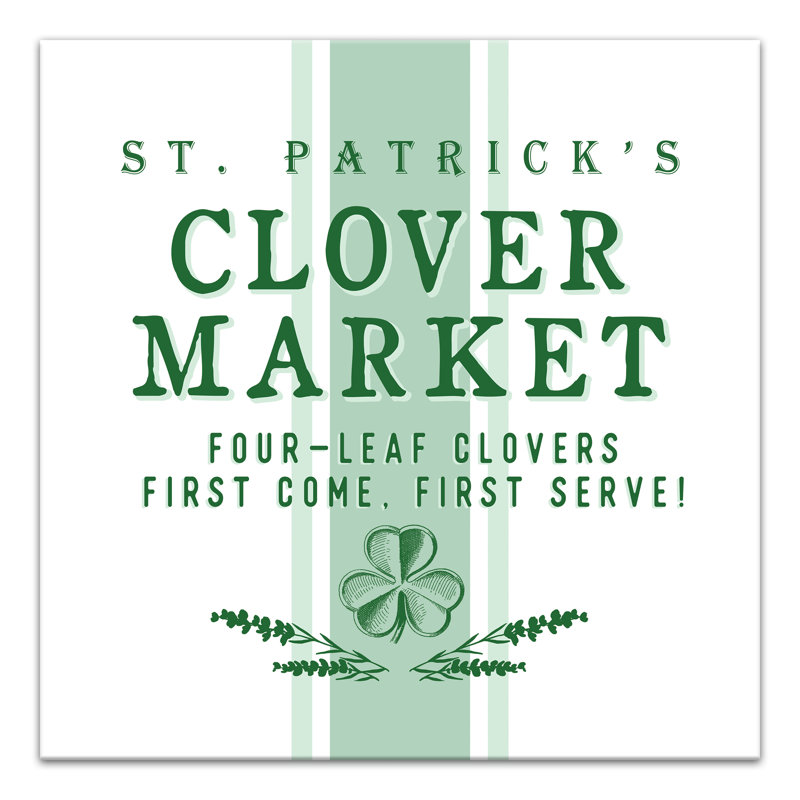 St. Patrick's Clover Market sur impression sur toile