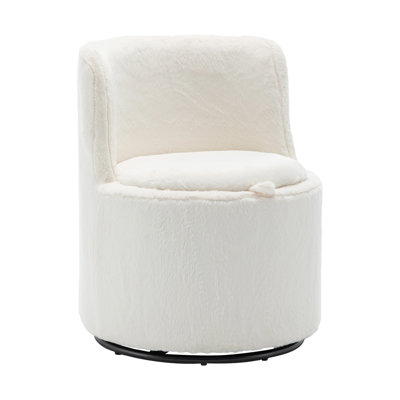 Upholstered Swivel Chair with Storage